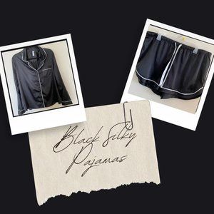 Black Silky Pajamas by Stars Above Sz XXL